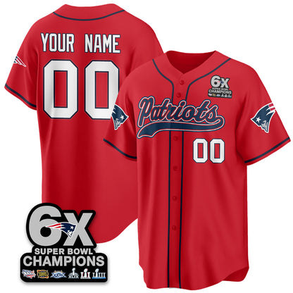 NE 6-Time Champions Patch Vapor Baseball Jersey - All Stitched