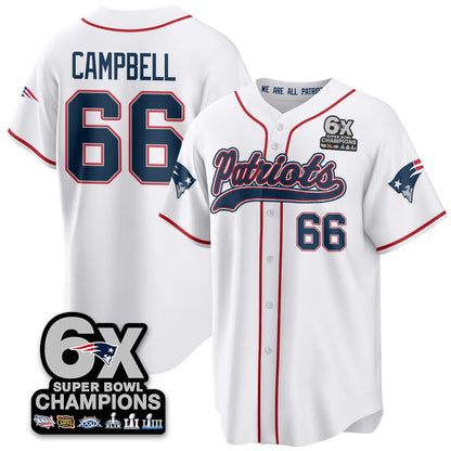 NE 6-Time Champions Patch Vapor Baseball Jersey - All Stitched