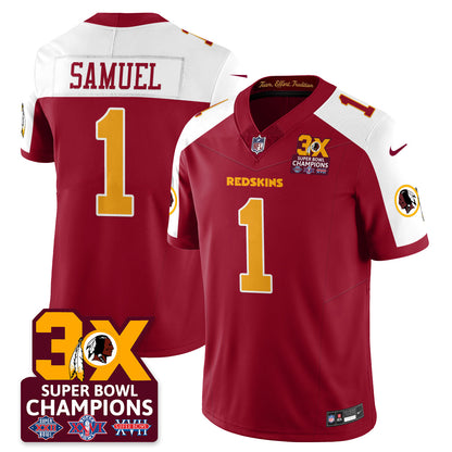 WAS 3-Time Champions Patch Vapor Limited Jersey - All Stitched