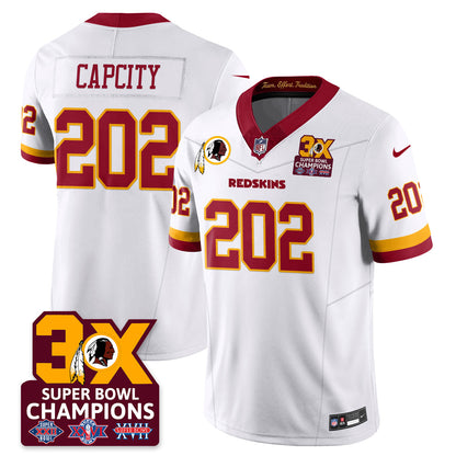 WAS 3-Time Champions Patch Vapor Limited Jersey - All Stitched