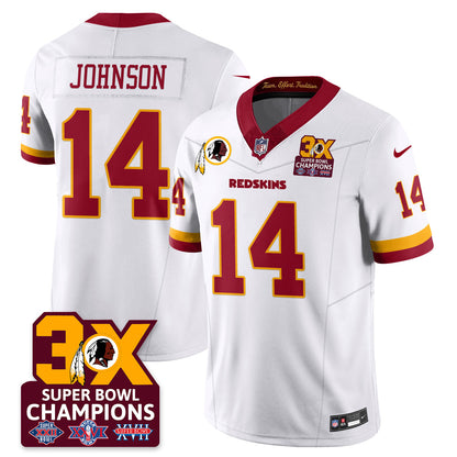 WAS 3-Time Champions Patch Vapor Limited Jersey - All Stitched