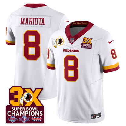 WAS 3-Time Champions Patch Vapor Limited Jersey - All Stitched