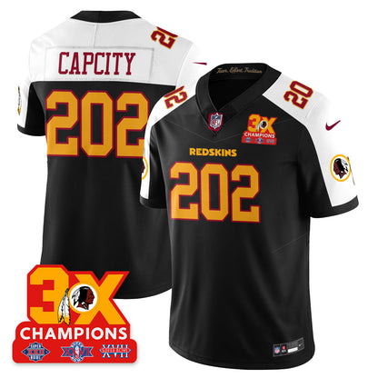 WAS 3-Time Champions Patch Vapor Limited Throwback Jersey - All Stitched