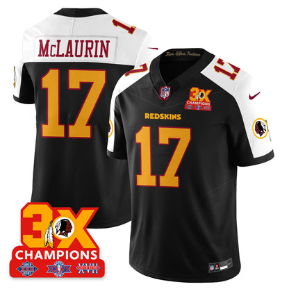 WAS 3-Time Champions Patch Vapor Limited Throwback Jersey - All Stitched