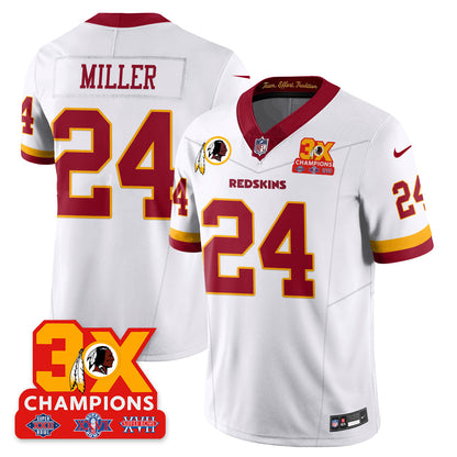 WAS 3-Time Champions Patch Vapor Limited Throwback Jersey - All Stitched