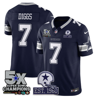 DAL 5-Time Champions Patch Vapor Limited Jersey - All Stitched