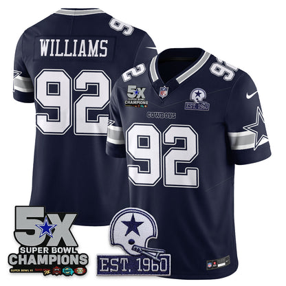 DAL 5-Time Champions Patch Vapor Limited Jersey - All Stitched