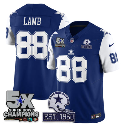 DAL 5-Time Champions Patch Vapor Limited Jersey - All Stitched