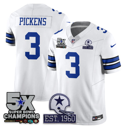 DAL 5-Time Champions Patch Vapor Limited Jersey - All Stitched