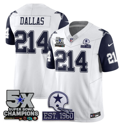 DAL 5-Time Champions Patch Vapor Limited Jersey - All Stitched