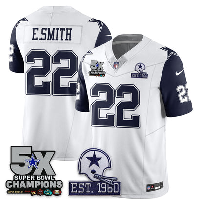 DAL 5-Time Champions Patch Vapor Limited Jersey - All Stitched