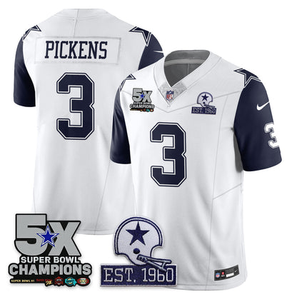 DAL 5-Time Champions Patch Vapor Limited Jersey - All Stitched