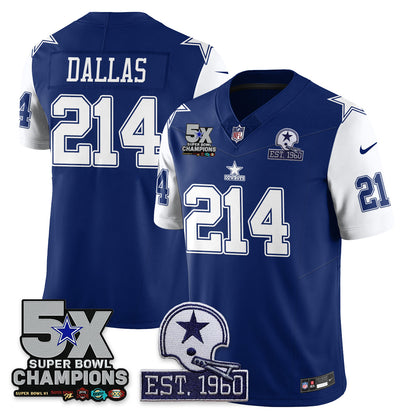DAL 5-Time Champions Patch Vapor Limited Jersey - All Stitched