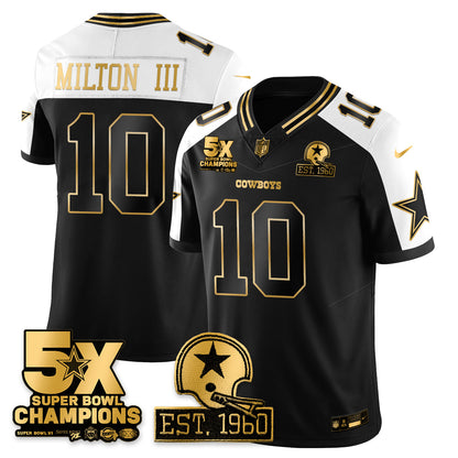 DAL 5-Time Champions Patch Vapor Limited Gold Jersey - All Stitched
