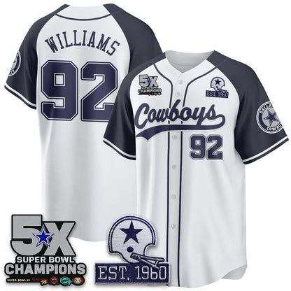 DAL 5-Time Champions Patch Limited Baseball Jersey - All Stitched