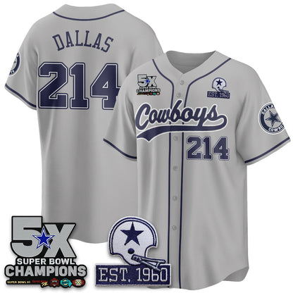 DAL 5-Time Champions Patch Limited Baseball Jersey - All Stitched
