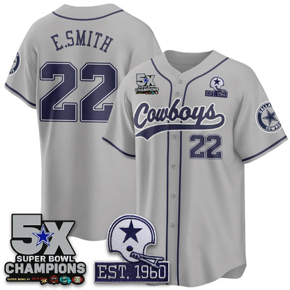 DAL 5-Time Champions Patch Limited Baseball Jersey - All Stitched