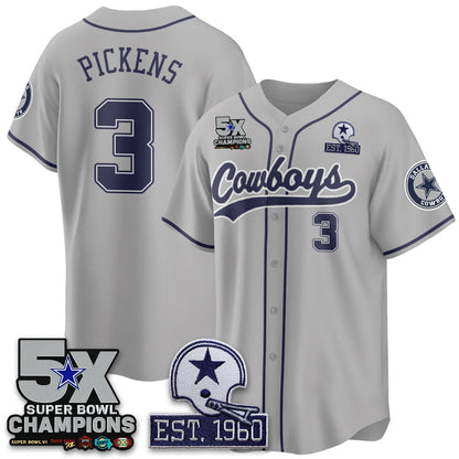 DAL 5-Time Champions Patch Limited Baseball Jersey - All Stitched