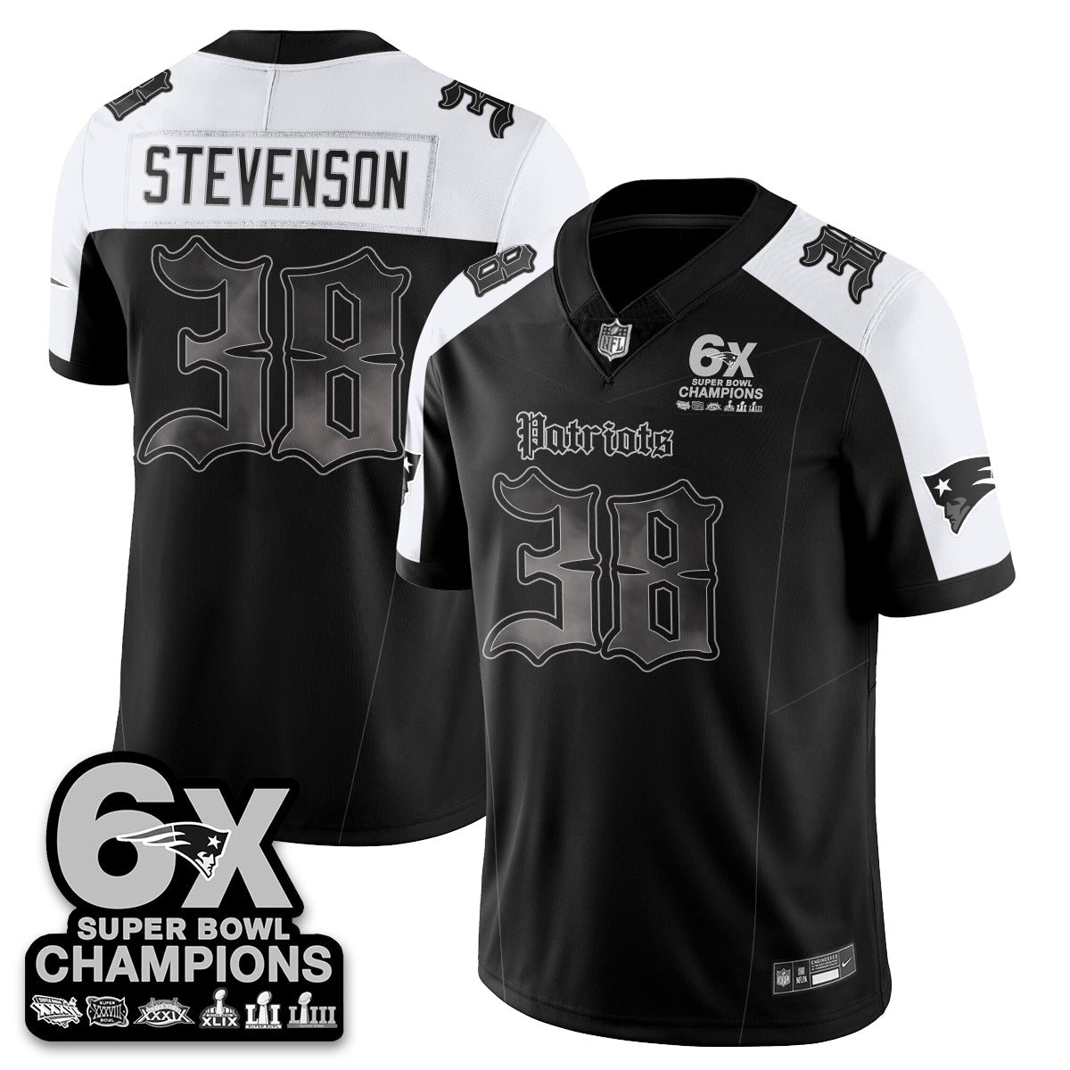 NE 'Dark Gothic' Vapor Limited Jersey - 6-Time Champions - All Stitched