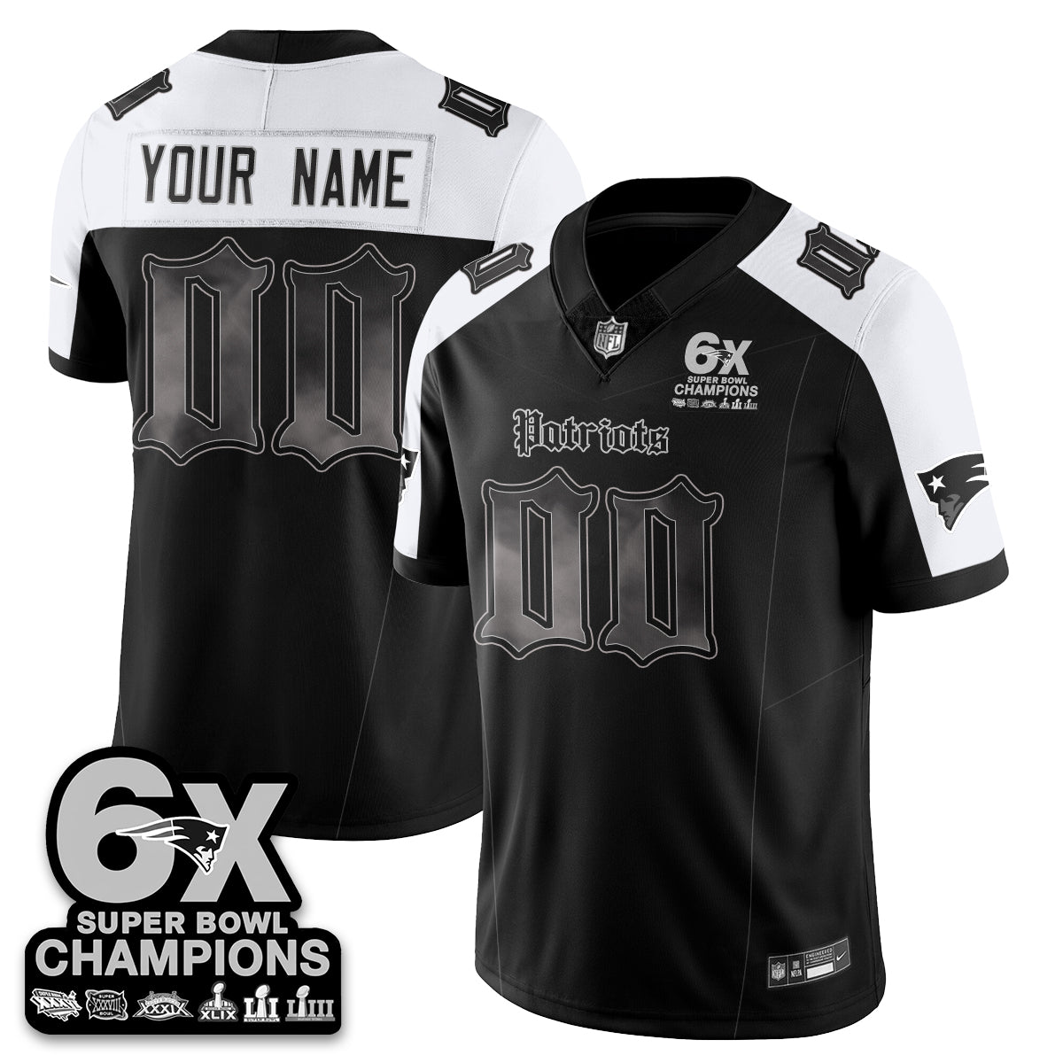 NE 'Dark Gothic' Vapor Limited Jersey - 6-Time Champions - All Stitched