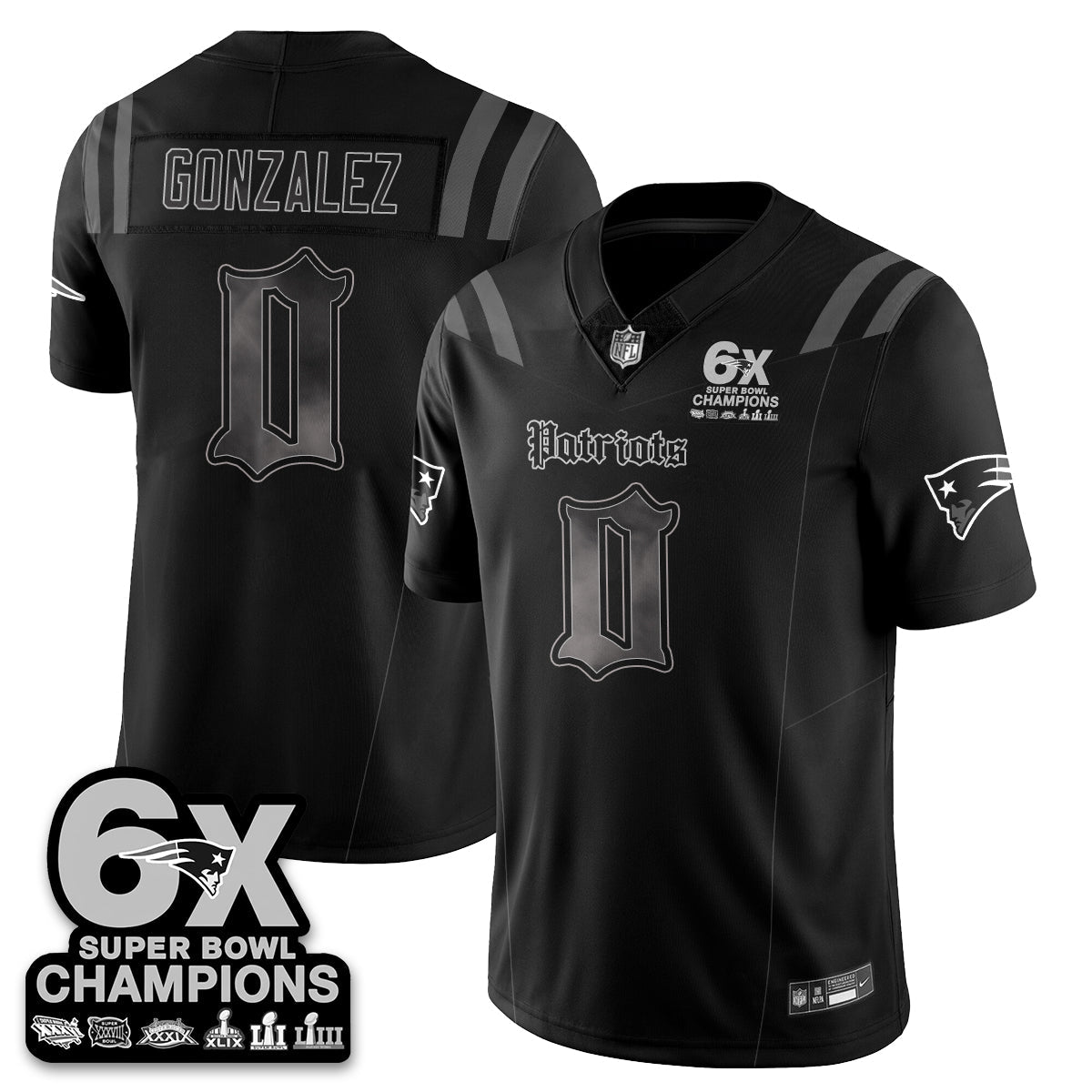 NE 'Dark Gothic' Vapor Limited Jersey - 6-Time Champions - All Stitched