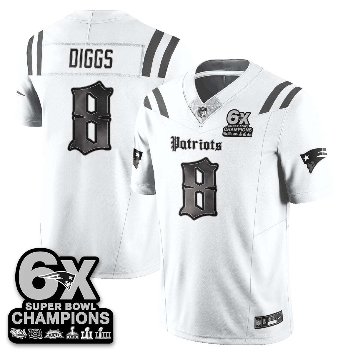 NE 'Dark Gothic' Vapor Limited Jersey - 6-Time Champions - All Stitched