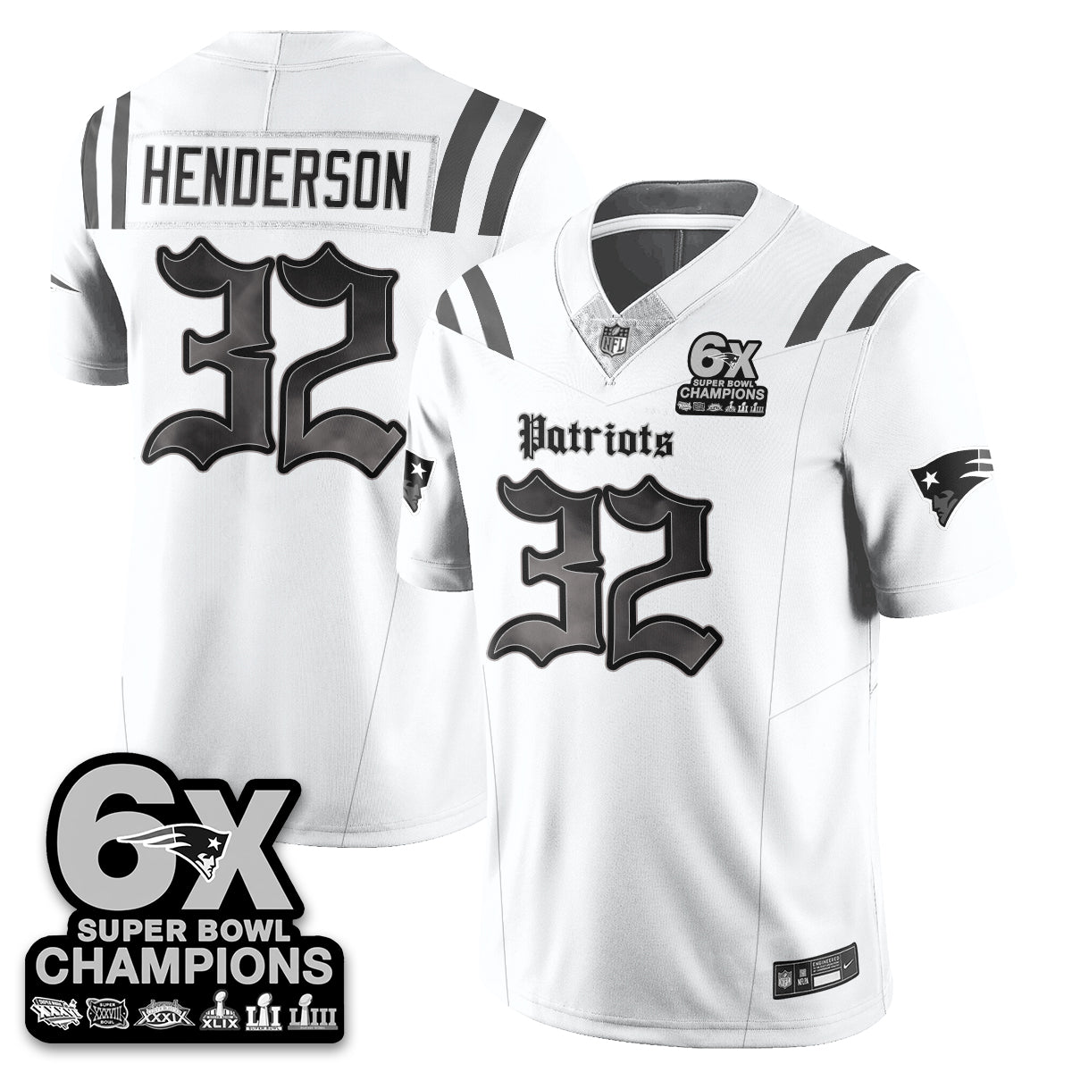 NE 'Dark Gothic' Vapor Limited Jersey - 6-Time Champions - All Stitched