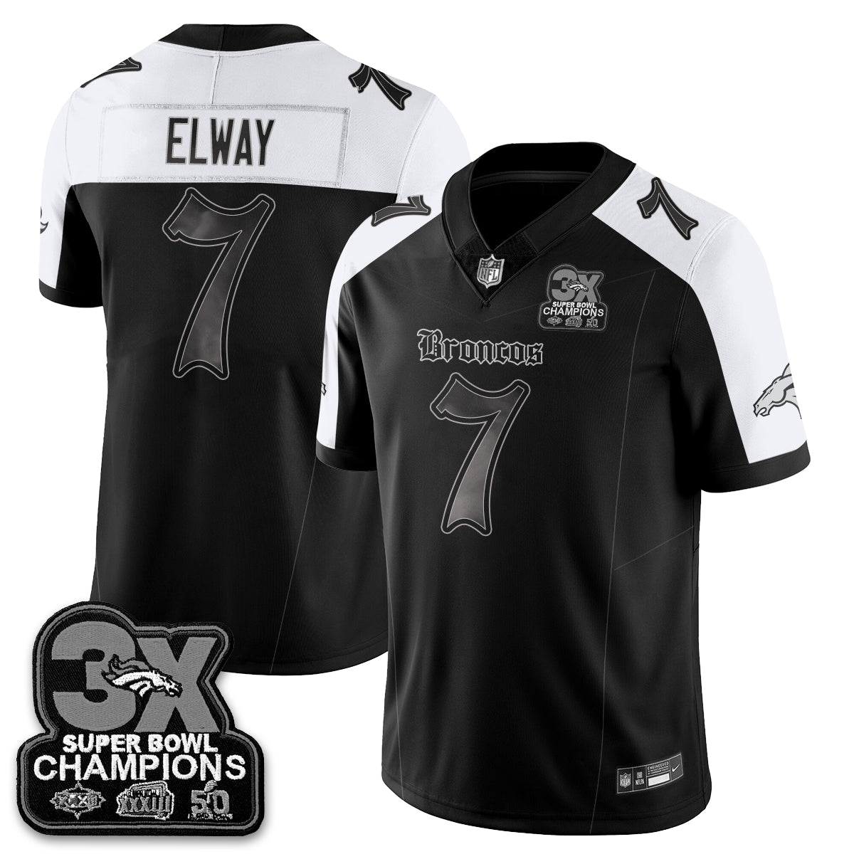DEN 'Dark Gothic' Vapor Limited Jersey - 3-Time Champions - All Stitched