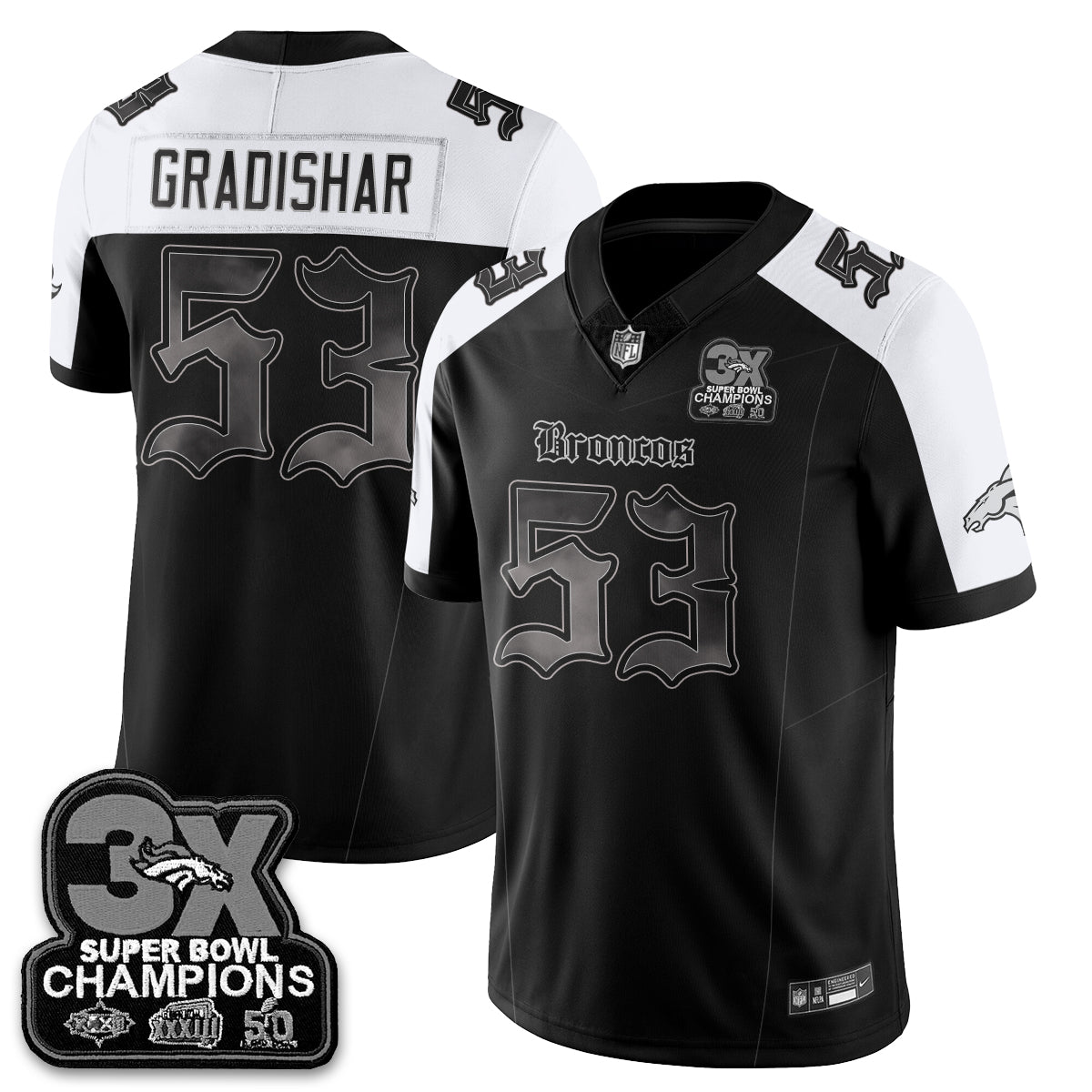DEN 'Dark Gothic' Vapor Limited Jersey - 3-Time Champions - All Stitched