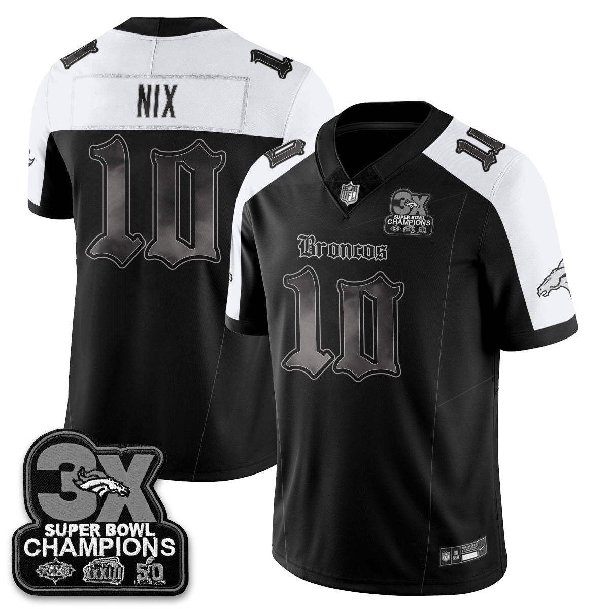 DEN 'Dark Gothic' Vapor Limited Jersey - 3-Time Champions - All Stitched
