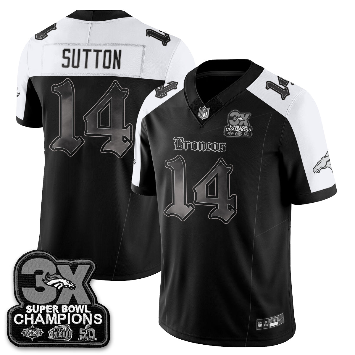 DEN 'Dark Gothic' Vapor Limited Jersey - 3-Time Champions - All Stitched