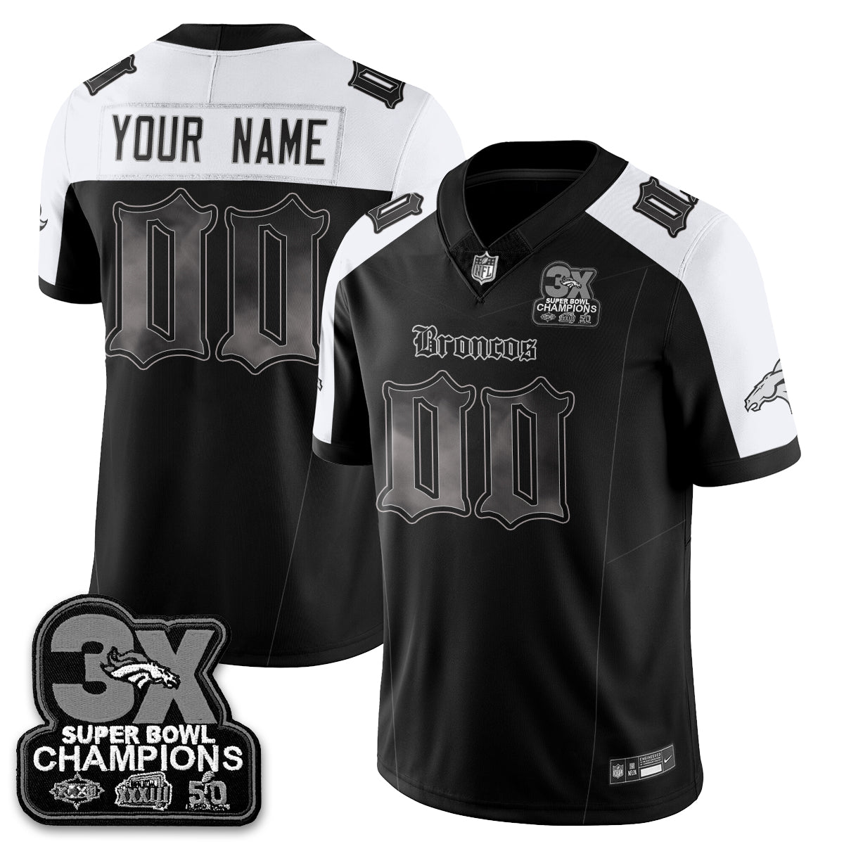 DEN 'Dark Gothic' Vapor Limited Jersey - 3-Time Champions - All Stitched