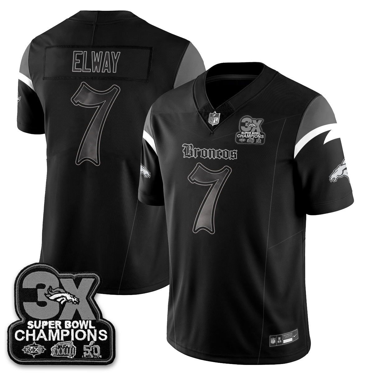 DEN 'Dark Gothic' Vapor Limited Jersey - 3-Time Champions - All Stitched