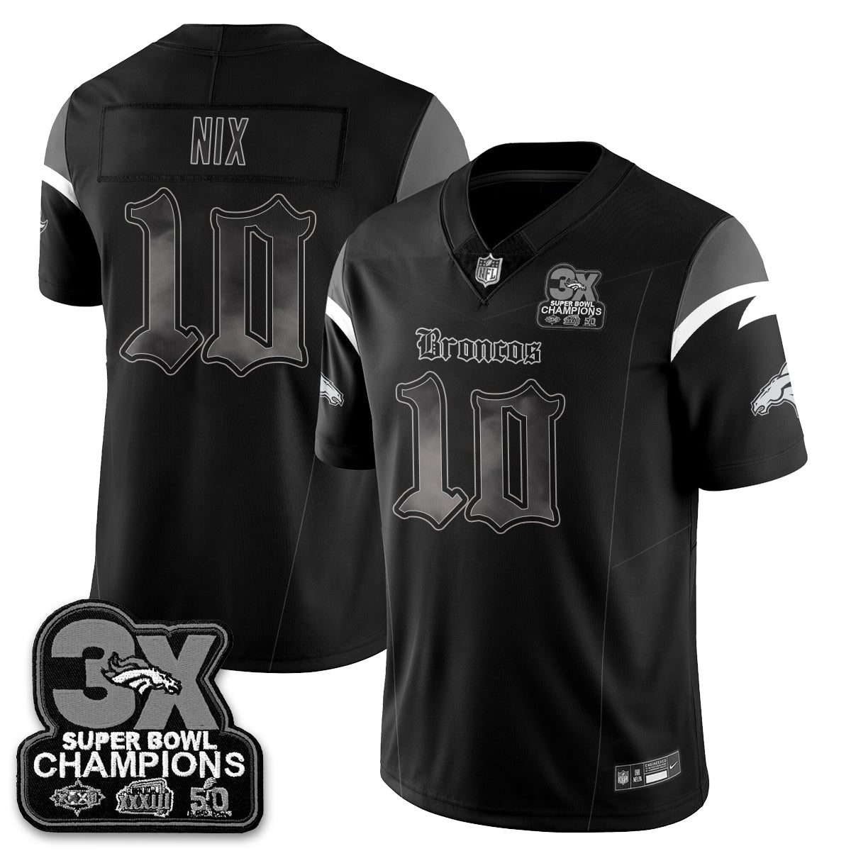 DEN 'Dark Gothic' Vapor Limited Jersey - 3-Time Champions - All Stitched