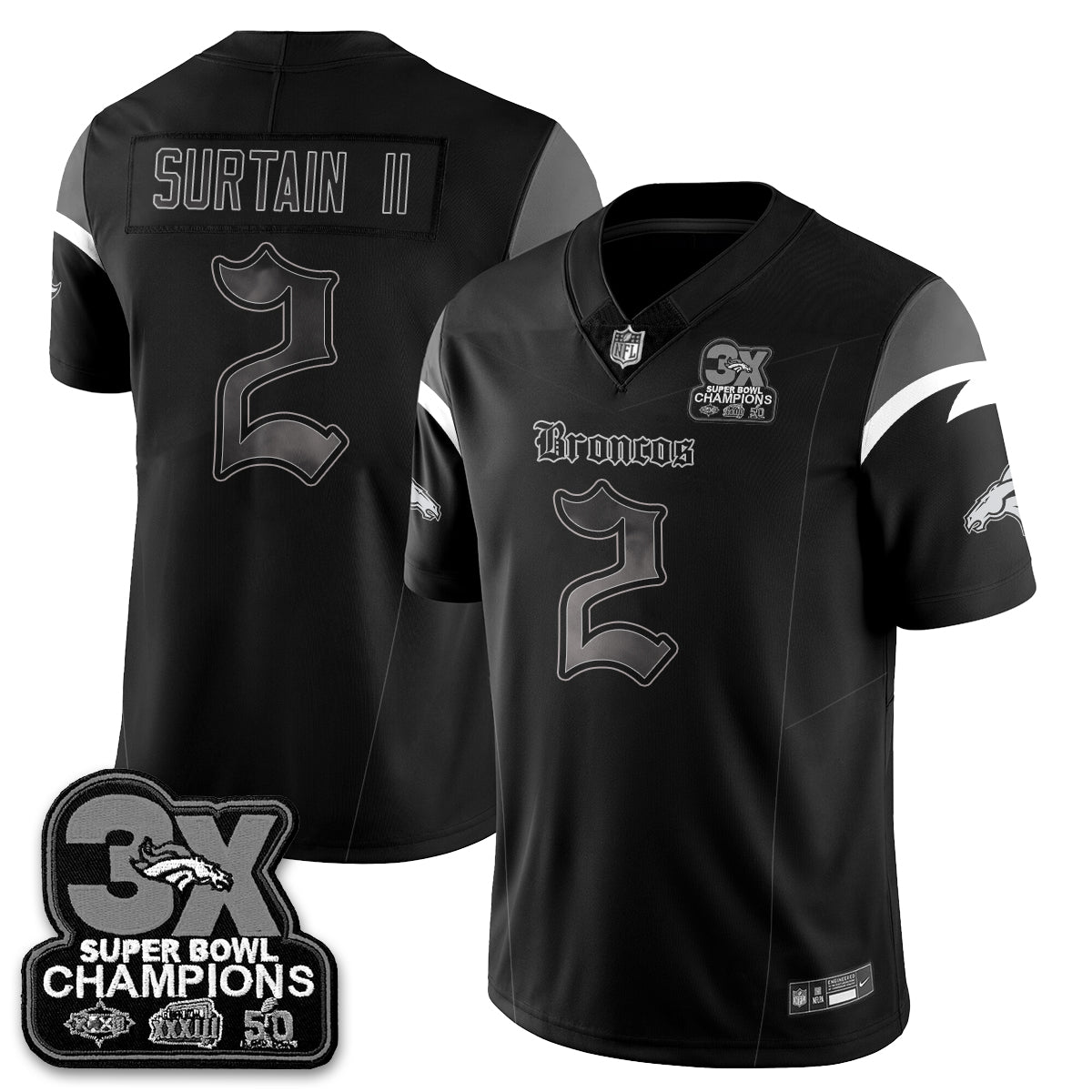 DEN 'Dark Gothic' Vapor Limited Jersey - 3-Time Champions - All Stitched
