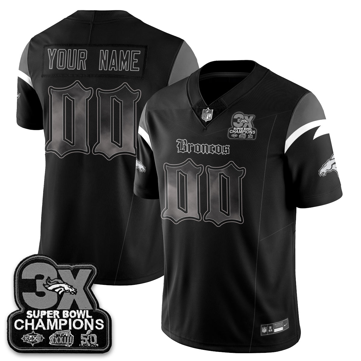 DEN 'Dark Gothic' Vapor Limited Jersey - 3-Time Champions - All Stitched