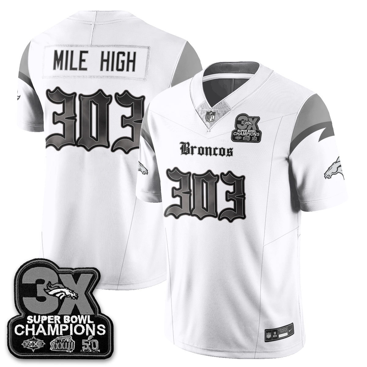 DEN 'Dark Gothic' Vapor Limited Jersey - 3-Time Champions - All Stitched