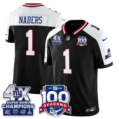 NYG 4-Time Champions Vapor Limited Jersey- 100th Season - All Stitched