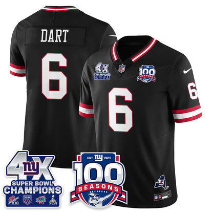 NYG 4-Time Champions Vapor Limited Jersey- 100th Season - All Stitched