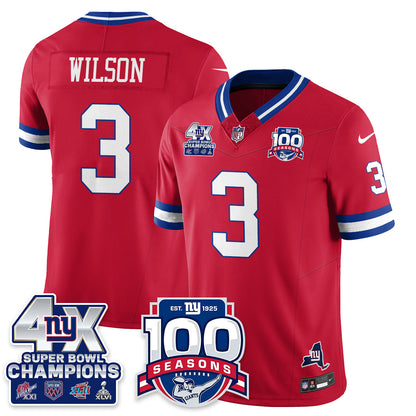 NYG 4-Time Champions Vapor Limited Jersey- 100th Season - All Stitched