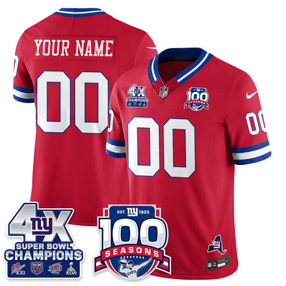 NYG 4-Time Champions Vapor Limited Jersey- 100th Season - All Stitched