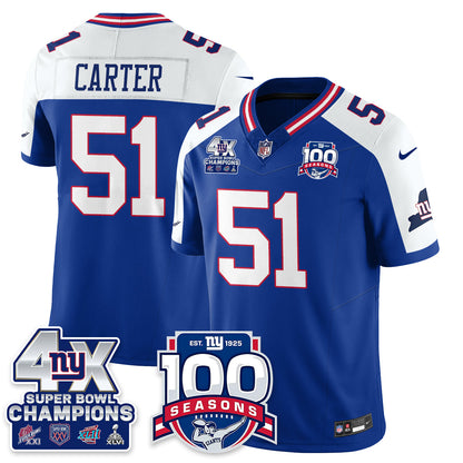 NYG 4-Time Champions Vapor Limited Jersey- 100th Season - All Stitched