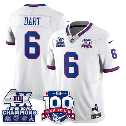 NYG 4-Time Champions Vapor Limited Jersey- 100th Season - All Stitched