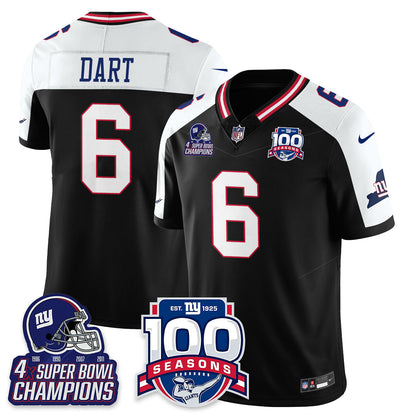NYG 4-Time Champions Vapor Limited Jersey- 100th Season - All Stitched