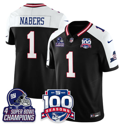 NYG 4-Time Champions Vapor Limited Jersey- 100th Season - All Stitched
