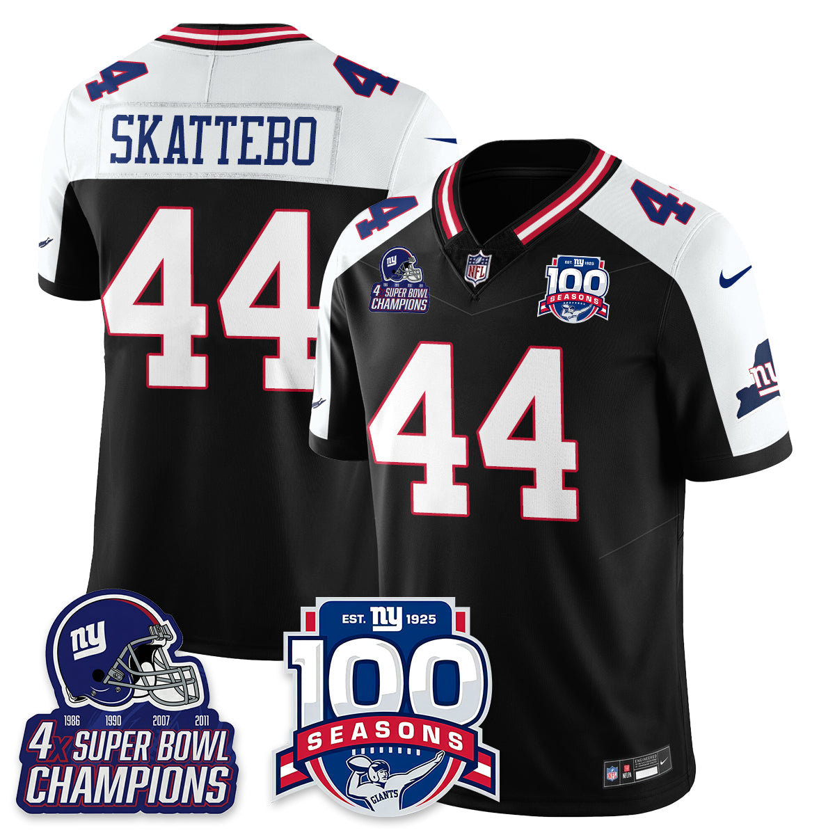 NYG 4-Time Champions Vapor Limited Jersey- 100th Season - All Stitched