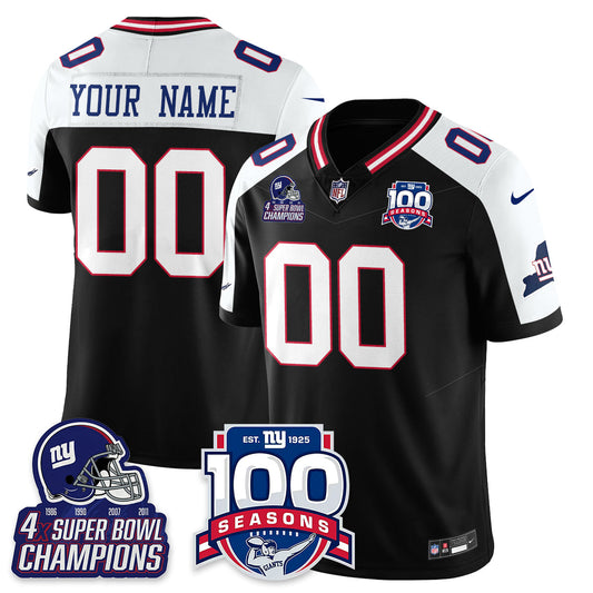 NYG 4-Time Champions Vapor Limited Custom Jersey- 100th Season - All Stitched