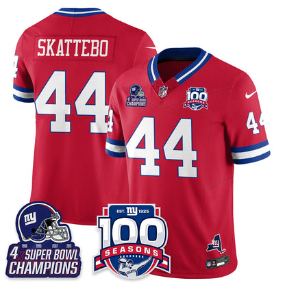 NYG 4-Time Champions Vapor Limited Jersey- 100th Season - All Stitched