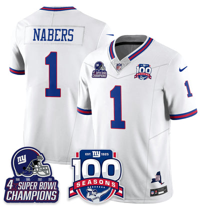 NYG 4-Time Champions Vapor Limited Jersey- 100th Season - All Stitched