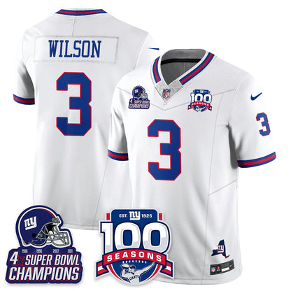 NYG 4-Time Champions Vapor Limited Jersey- 100th Season - All Stitched